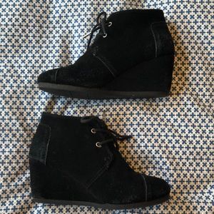 TOMS lace up wedges